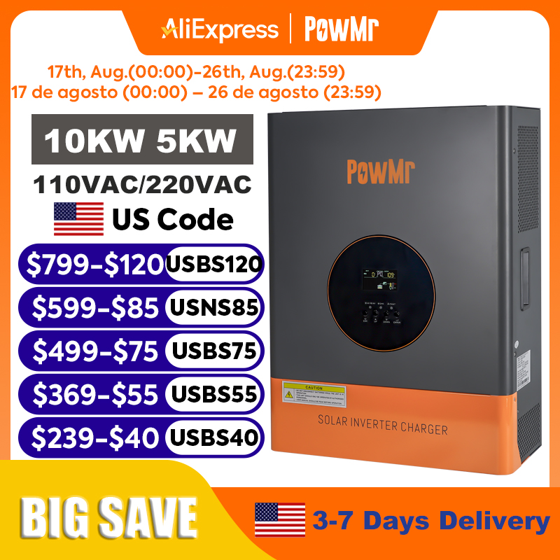 Drone Solar Charger - PowMr 10KW 5KW Bölünmüş Fazlı İnvertör