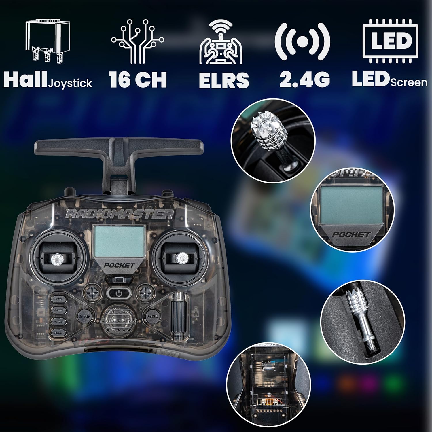 RadioMaster POCKET P16 2.4G Ra - Drone Control Stick incelemesi ve fiyatı